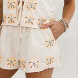 Beige Sand Dollar Cotton Short | Queen Of Sparkles