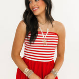 Summer Stripes Maxi Dress | Red