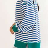 Everyday Stripe Crew Sweatshirt | Royal Cream