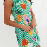 Green Gingham Fruit Button Up Tank Dress | Queen Of Sparkles