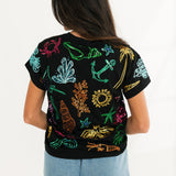 Black Multi Sea Icon Outline Tee | Queen Of Sparkles