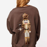 Brown Espresso Martini Serving Nutcracker Sweatshirt | Queen Of Sparkles