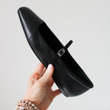 Reyes Ballet Flats | Black Leather