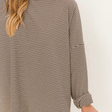So Cozy Pullover Top | Chocolate Stripe