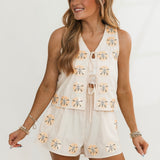 Beige Sand Dollar Cotton Short | Queen Of Sparkles
