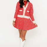 Holiday Houndstooth Mini Skirt