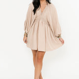 Evening Stroll Mini Dress | Oatmeal