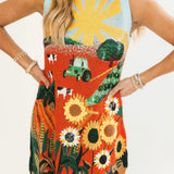 Multi Farm With Knit Sunflowers Tank Dress | Queen Of Sparkles