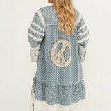 Peace Patched Long Cardigan