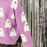 Ghost All Over Sweater | Lavender Haze