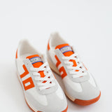 Barkley Jogger Sneakers | White & Orange