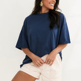Top Notch Denim Shorts | Ecru