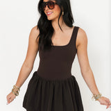 Bubble Mini Dress | Espresso