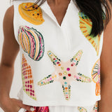 White Multi Shell Tank | Queen Of Sparkles