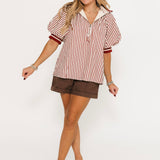 Blake Zip Up Top | Brick