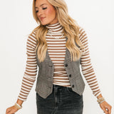 Good Good Stripe Turtleneck | Otter / Tea