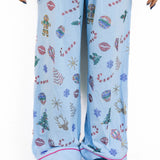 Light Blue Multi Christmas Icon Pj Pant | Queen Of Sparkles