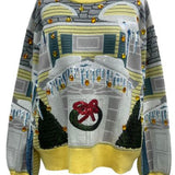 Yellow Trim Griswold House W/Wreath On Door Sweater | Queen Of Sparkles
