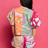 Colorblock Abstract Cotton Short | Queen Of Sparkles