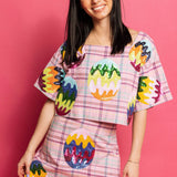 Lavender Plaid Groovy Easter Egg Maxi Skirt | Queen Of Sparkles