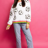 White Soccer Sweatshirt | Queen Of Sparkles