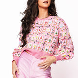 Pink Christmas Mahjong Tile Sweatshirt | Queen Of Sparkles