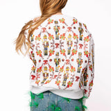 Grey Nutcracker & Candy Cane Sweatshirt | Queen Of Sparkles