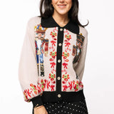 Black Trim Collar Nutcracker & Candy Cane Button Up Cardigan | Queen Of Sparkles