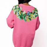 Bright Pink Multi Wreath Around Neck Sweater Dress | Queen Of Sparkles