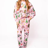 Light Pink Christmas Icons Pant | Queen Of Sparkles