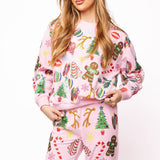 Light Pink Christmas Icons Sweatshirt | Queen Of Sparkles