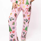 Light Pink Christmas Icons Pant | Queen Of Sparkles