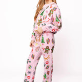 Light Pink Christmas Icons Pant | Queen Of Sparkles