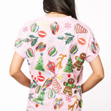 Light Pink Christmas Icons Tee | Queen Of Sparkles