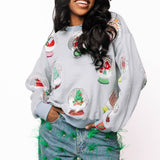 Powder Blue Christmas Snow Globe Sweatshirt | Queen Of Sparkles
