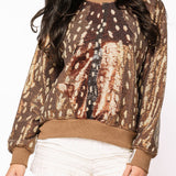 Brown Deer Print Sweatshirt | Queen Of Sparkles