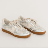 Notice Lace Sneakers | Silver Distressed Leather