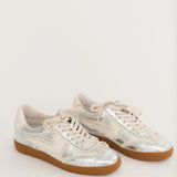 Notice Lace Sneakers | Silver Distressed Leather