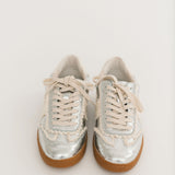 Notice Lace Sneakers | Silver Distressed Leather