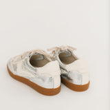 Notice Lace Sneakers | Silver Distressed Leather