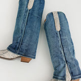 Shabby Leather Boot | Blue