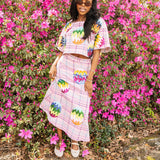 Lavender Plaid Groovy Easter Egg Maxi Skirt | Queen Of Sparkles