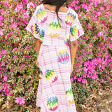 Lavender Plaid Groovy Easter Egg Maxi Skirt | Queen Of Sparkles