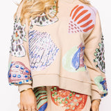 Beige Multi Shell Sweatshirt | Queen Of Sparkles
