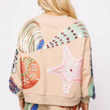 Beige Multi Shell Sweatshirt | Queen Of Sparkles