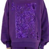 Purple QOS Card Logo Mock Neck Sweatshirt | Queen Of Sparkles