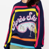 Navy Multi Stripe 'Apres Ski' Goggle Stripe Sweater | Queen Of Sparkles