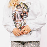 Grey & Pink Fair Skin Basketball Queen Card Sweatshirt | Queen Of Sparkles