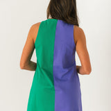 Green & Purple Colorblock Golf Clubs Tank Dress | Queen Of Sparkles