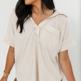 Washed Pocket Tee | Ecru